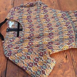 Glamorous | Geometric Pattern Lightweight Natural Colors Mini Dress Size M